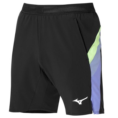 Pantalones Cortos Mizuno Release 8 IN Amplify Hombre Negros / Verdes - Chile M604ONTCIA